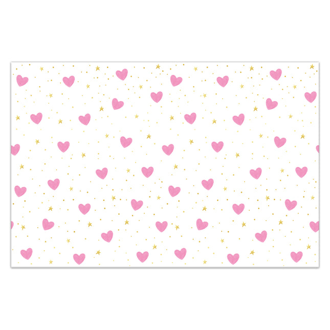 Tovaglia a cuori in plastica 1,8m
