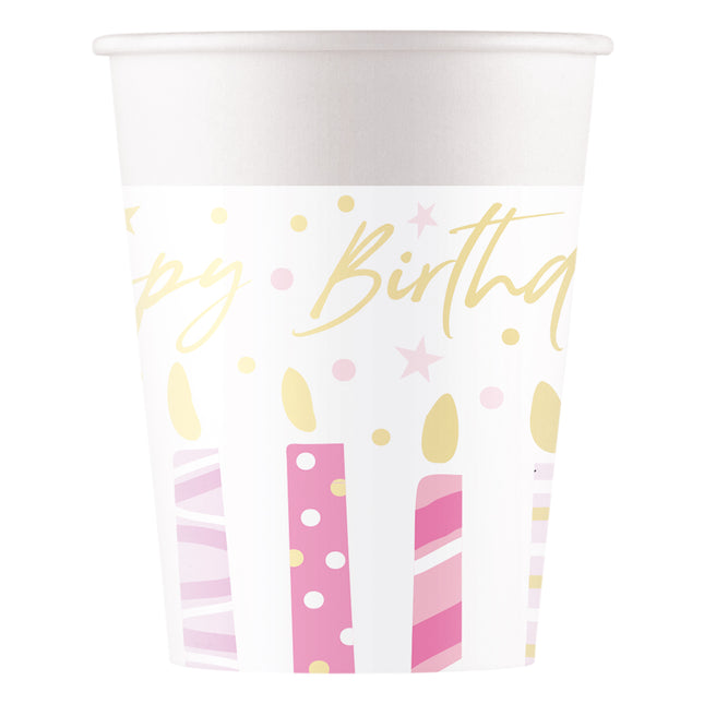 Candele di compleanno Fsc Bicchieri di carta 200Ml (Wm) 8pz