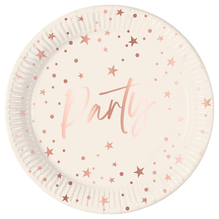 Piatti di carta Fsc per feste oro rosa Next Generation Large 23Cm 8St