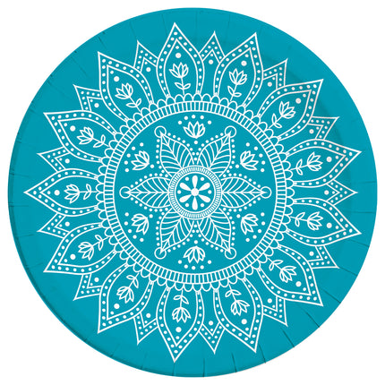 Piatti turchesi Mandala 23cm 8pz