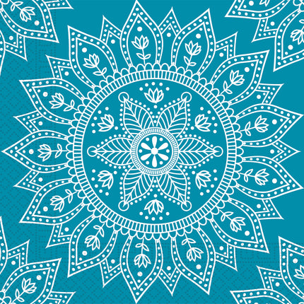 Tovaglioli turchesi Mandala 33cm 8pz