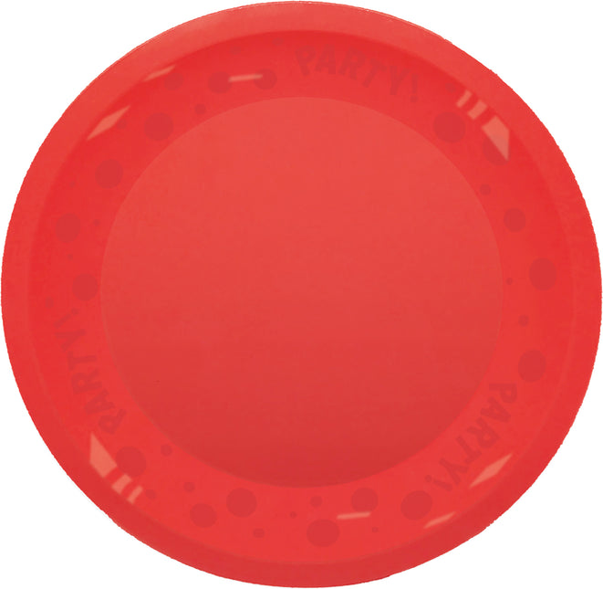 Piatto riutilizzabile per feste a colori vivaci 21Cm Rosso brillante 1St