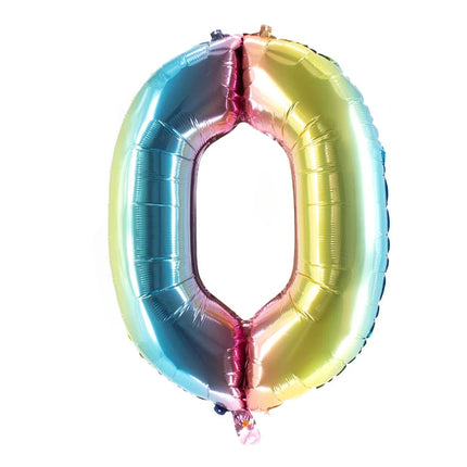 0 Anni Palloncino con numero arcobaleno vuoto 85 cm