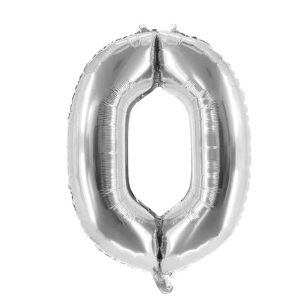 0 Anni Palloncino con numero Argento Vuoto 85 cm