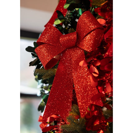 Fiocco rosso glitterato 51 cm