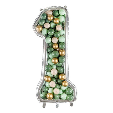 1 Jaar Ballon Frame Zilver 1,26m - Partywinkel - 5904555037267