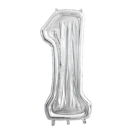 1 Jaar Ballon Frame Zilver 1,26m - Partywinkel - 5904555037267