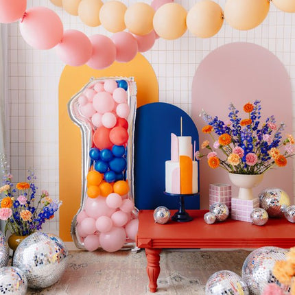 1 Jaar Ballon Frame Zilver 1,26m - Partywinkel - 5904555037267