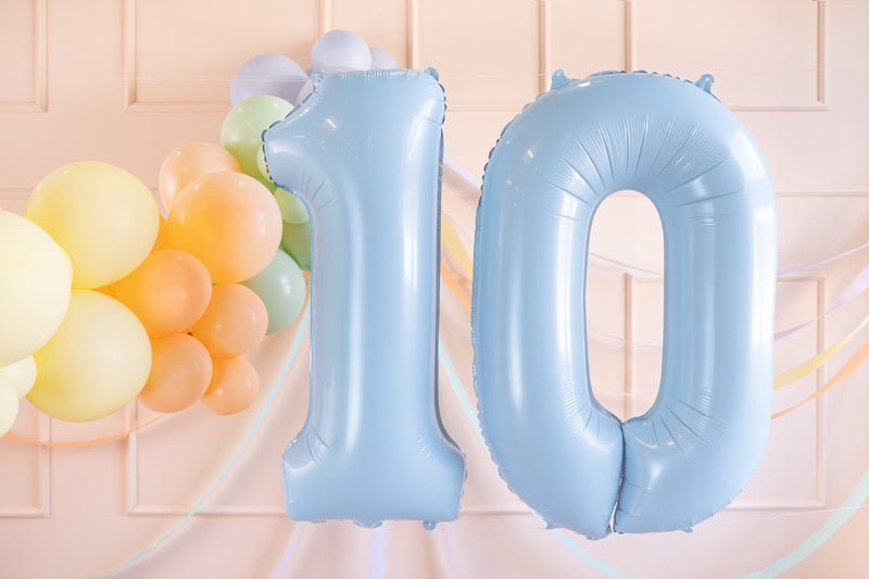 1 Jaar Cijfer Ballon Lichtblauw Leeg 72cm van Partydeco koop je bij Partywinkel