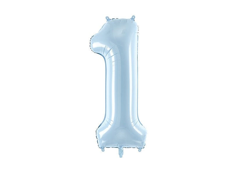 1 Jaar Cijfer Ballon Lichtblauw Leeg 72cm van Partydeco koop je bij Partywinkel
