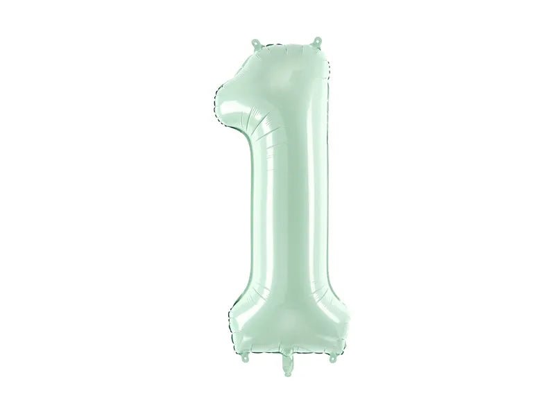 1 Jaar Cijfer Ballon Mintgroen 72cm van Partydeco koop je bij Partywinkel