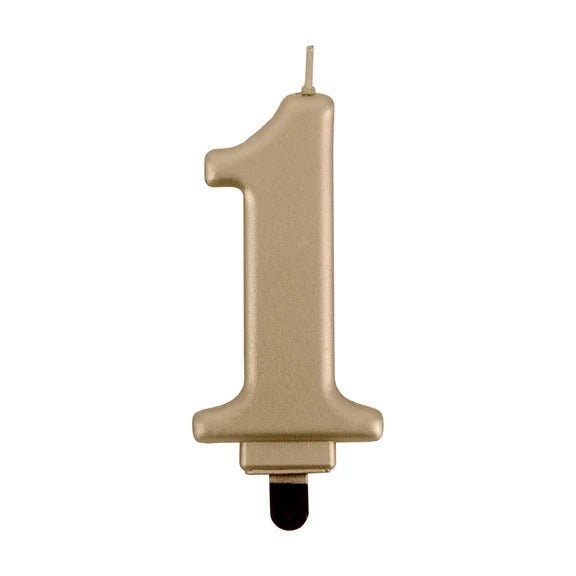 1 Jaar Kaars Goud 8cm van VDV Benefit koop je bij Partywinkel