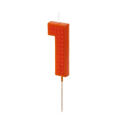 1 Jaar Kaars Rood 6cm - Partywinkel - 5904555031296
