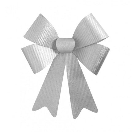 Fiocco argento a strisce glitterate 50 cm