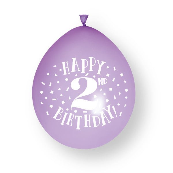 10 stuks Happy 2nd Birthday 23cm latex ballonnen van Unique koop je bij Partywinkel