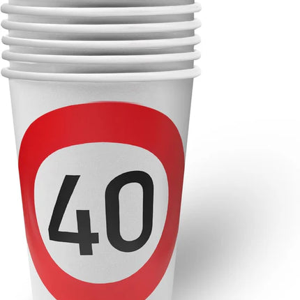 Segnaletica stradale “40 anni di bicchieri” 250 ml, 8 pezzi