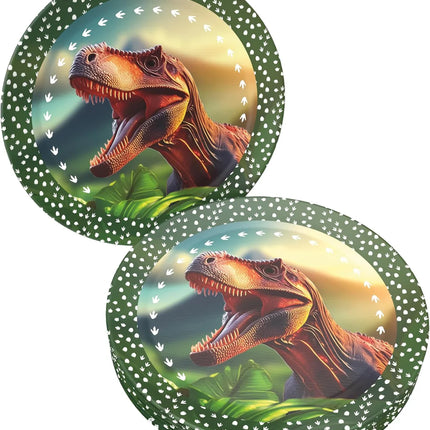 Piattini a forma di dinosauro, verdi, 23 cm, 8 pezzi