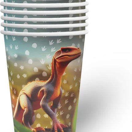 Bicchieri con dinosauri da 250 ml, confezione da 8 pezzi