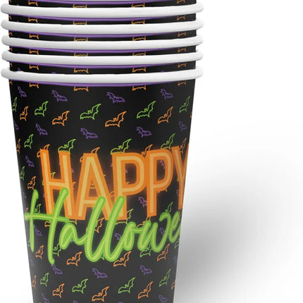 Bicchieri di Halloween Neon da 250 ml, confezione da 8