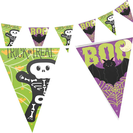 Ghirlanda di Halloween viola e verde "Trick or Treat" 4 m