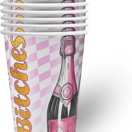 Bicchieri per addio al celibato rosa da 250 ml, 8 pezzi