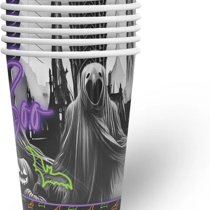Bicchieri di Halloween "Boo" da 250 ml, confezione da 8 pezzi