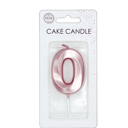 Candela "0 anni" in oro rosa metallizzato, 6 cm