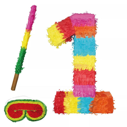 Set piñata con il numero 1, 3 pezzi, 45 cm