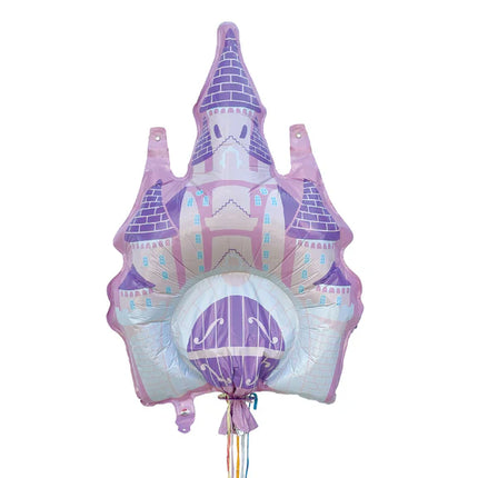 Castello gonfiabile rosa e viola a forma di pinata, 1 m