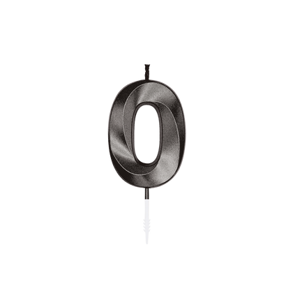 Candela "0 anni" nera metallizzata, 6 cm