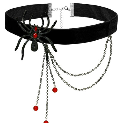 RAGNO GIROCOLLO CON STRASS ROSSO