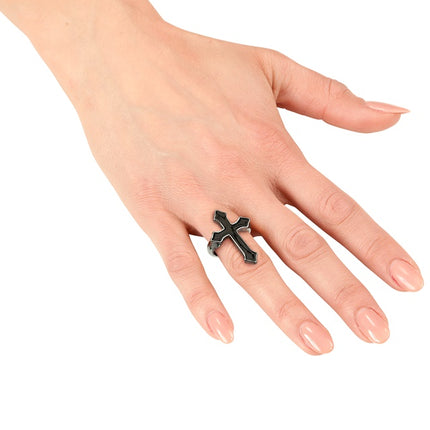 ANELLO CROCE NERA