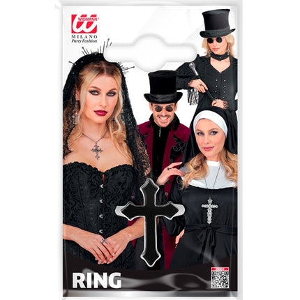 ANELLO CROCE NERA
