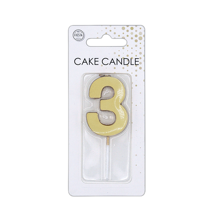 3 candela oro metallizzato 4,5 cm