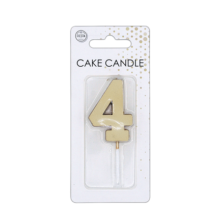 4 candele color oro metallizzato da 4,5 cm