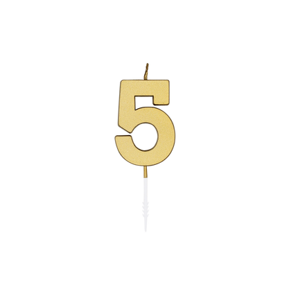 5 candela oro metallizzato 4,5 cm