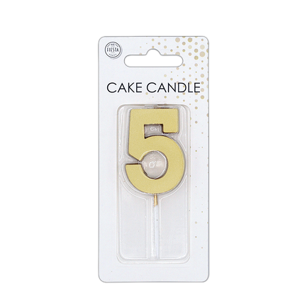 5 candela oro metallizzato 4,5 cm