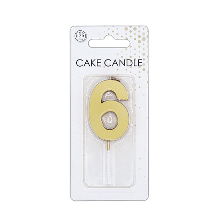 6 candela oro metallizzato 4,5 cm