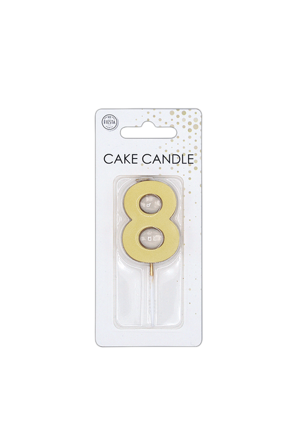 8 candela oro metallizzato 4,5 cm