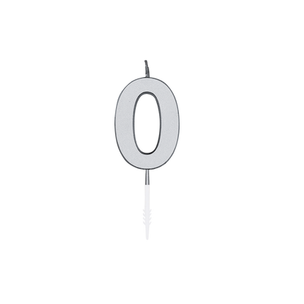 0 Candela argento metallizzato 4,5 cm