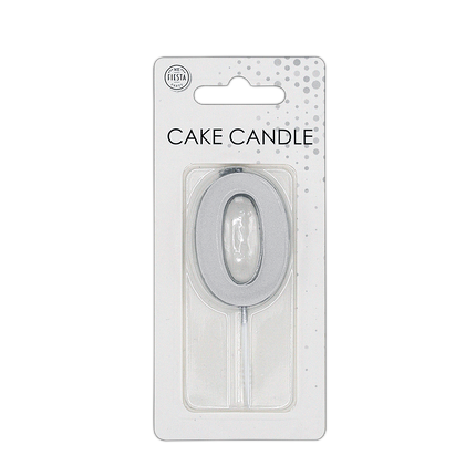 0 Candela argento metallizzato 4,5 cm
