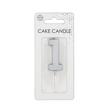 1 candela argento metallizzato 4,5 cm