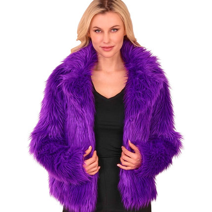 Cappotto di pelliccia in peluche da donna