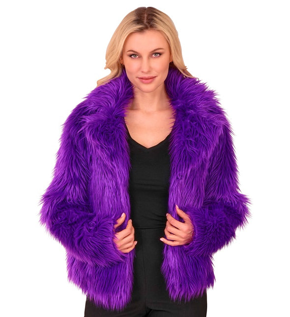 Cappotto di pelliccia in peluche da donna