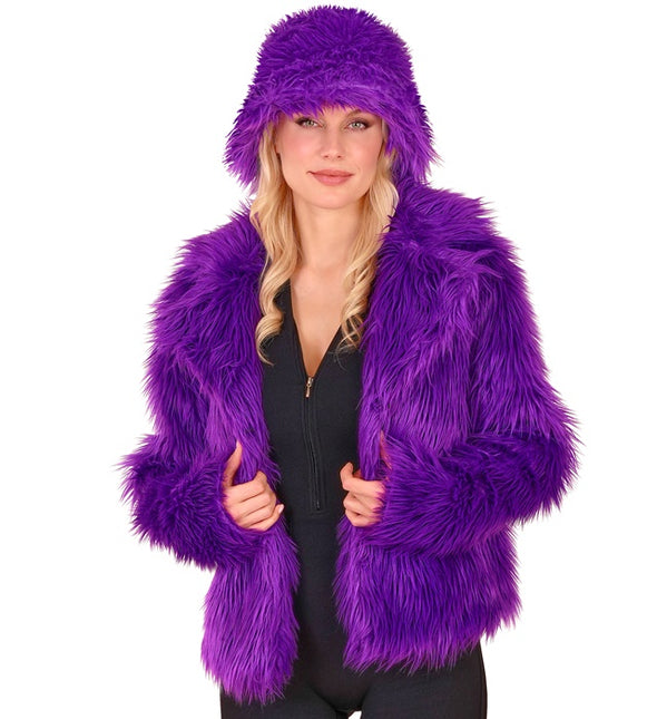 Cappotto di pelliccia in peluche da donna