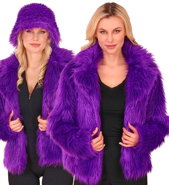 Cappotto di pelliccia in peluche da donna