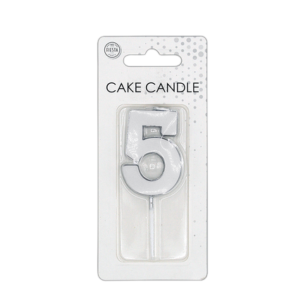 5 candela argento metallizzato 4,5 cm