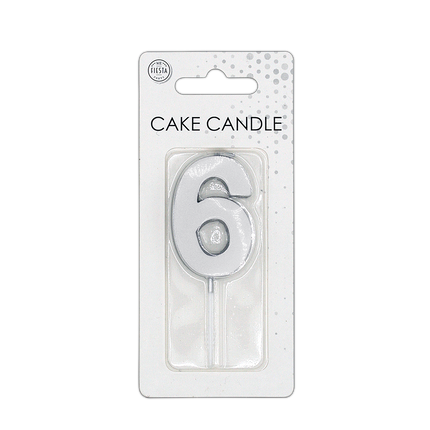 6 candela argento metallizzato 4,5 cm