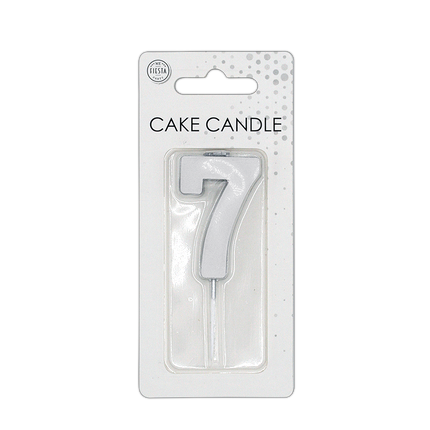 7 candela argento metallizzato 4,5 cm