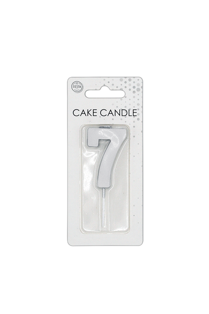 7 candela argento metallizzato 4,5 cm